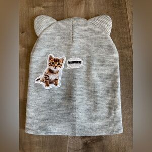 Cat Beanie Gray Mewoww! One Size Ears Heather